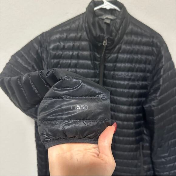 Eddie Bauer Mens EB650 Down Puffer Quilted Black Jacket Size Medium Coat **Read - Picture 8 of 12
